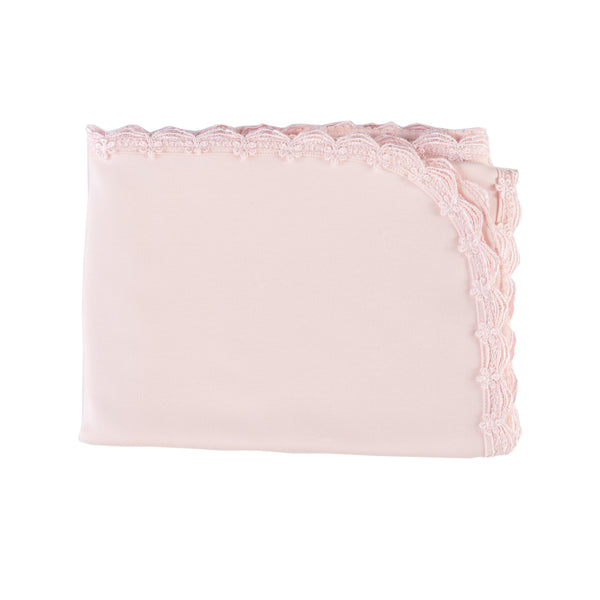 Baby Blanket Pink Cannage Cotton Poplin