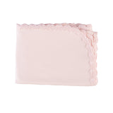 Receiving Blanket Pink Scalloped Lace